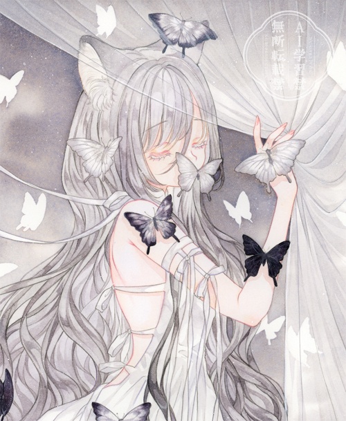 オリジナル　イラスト原画　【Enclosure】　額付き原画