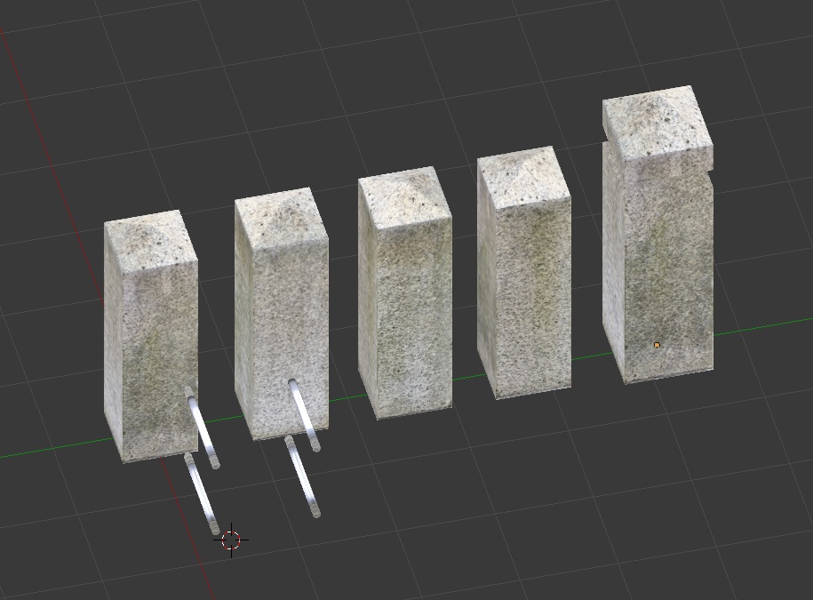 神社の回りを囲んでる柱