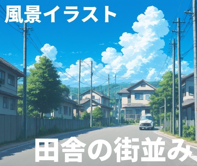 【背景イラスト】田舎の街並み/住宅街/路地裏/横断歩道...etc（TRPG・ゲーム）