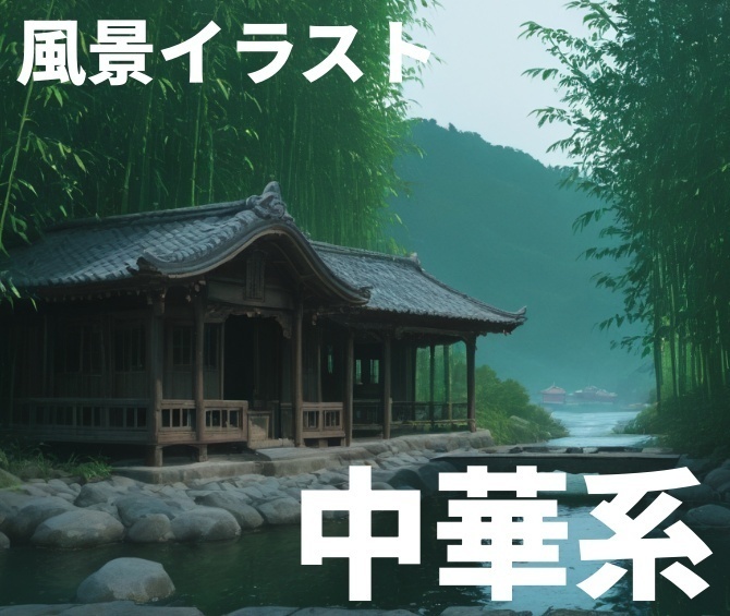 【背景イラスト】中華系/街並み/川沿い/田んぼ...etc（TRPG・ゲーム）