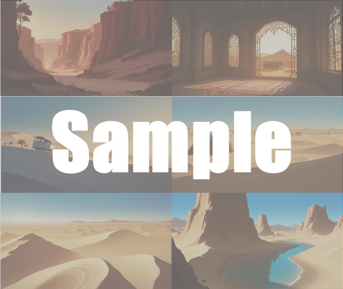【背景イラスト】砂漠/オアシス/キャラバン/宮殿...etc(TRPG・ゲーム)