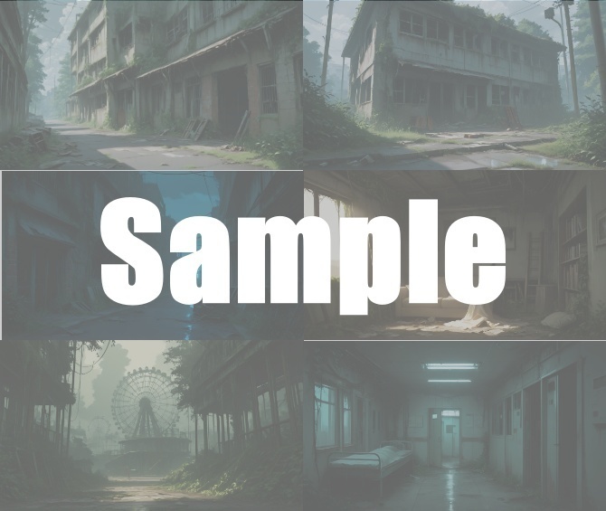 【背景イラスト】廃墟/街並み/遊園地/病院...etc(TRPG・ゲーム)