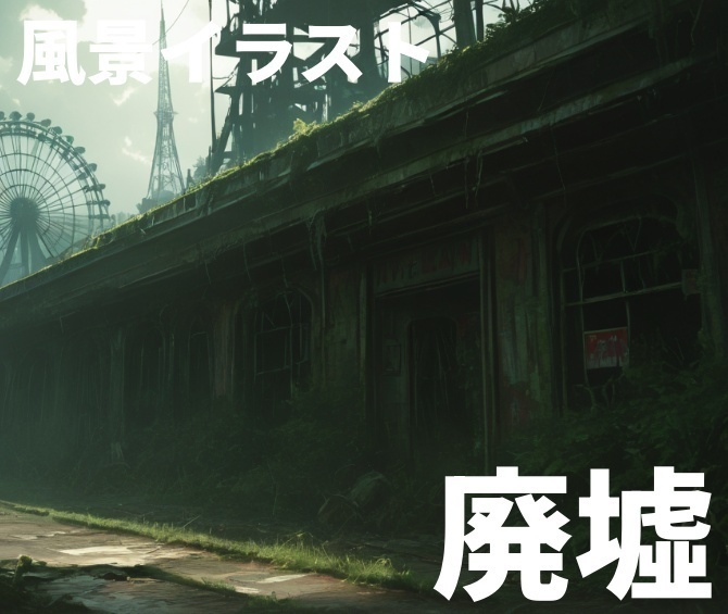 【背景イラスト】廃墟/街並み/遊園地/病院...etc（TRPG・ゲーム）