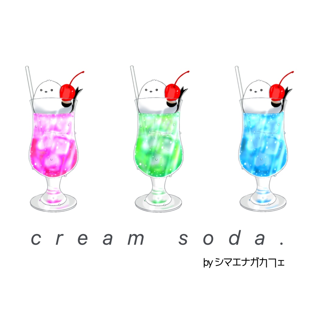 シマエナガカフェ クリームソーダエコバッグ