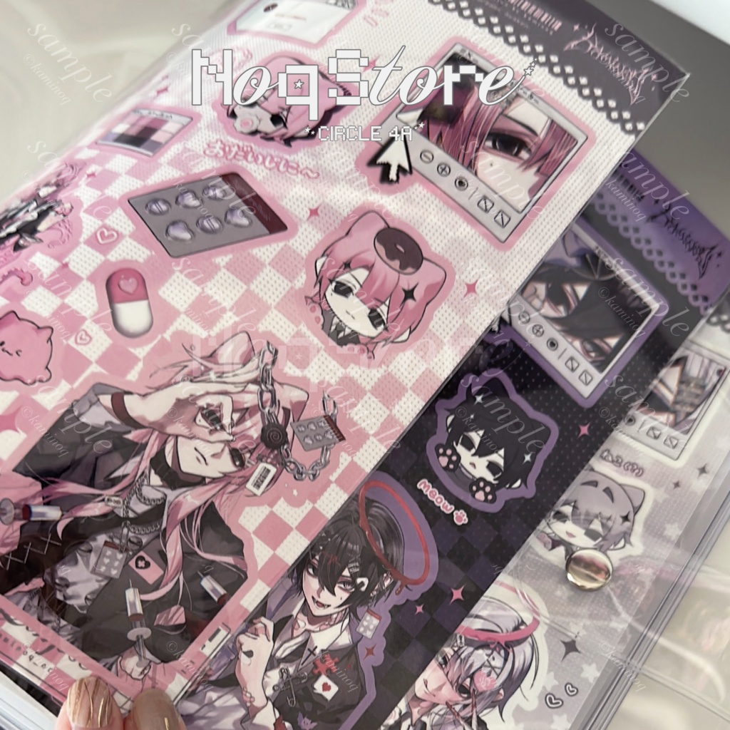 グリッターハーフカットステッカー (A5サイズ)