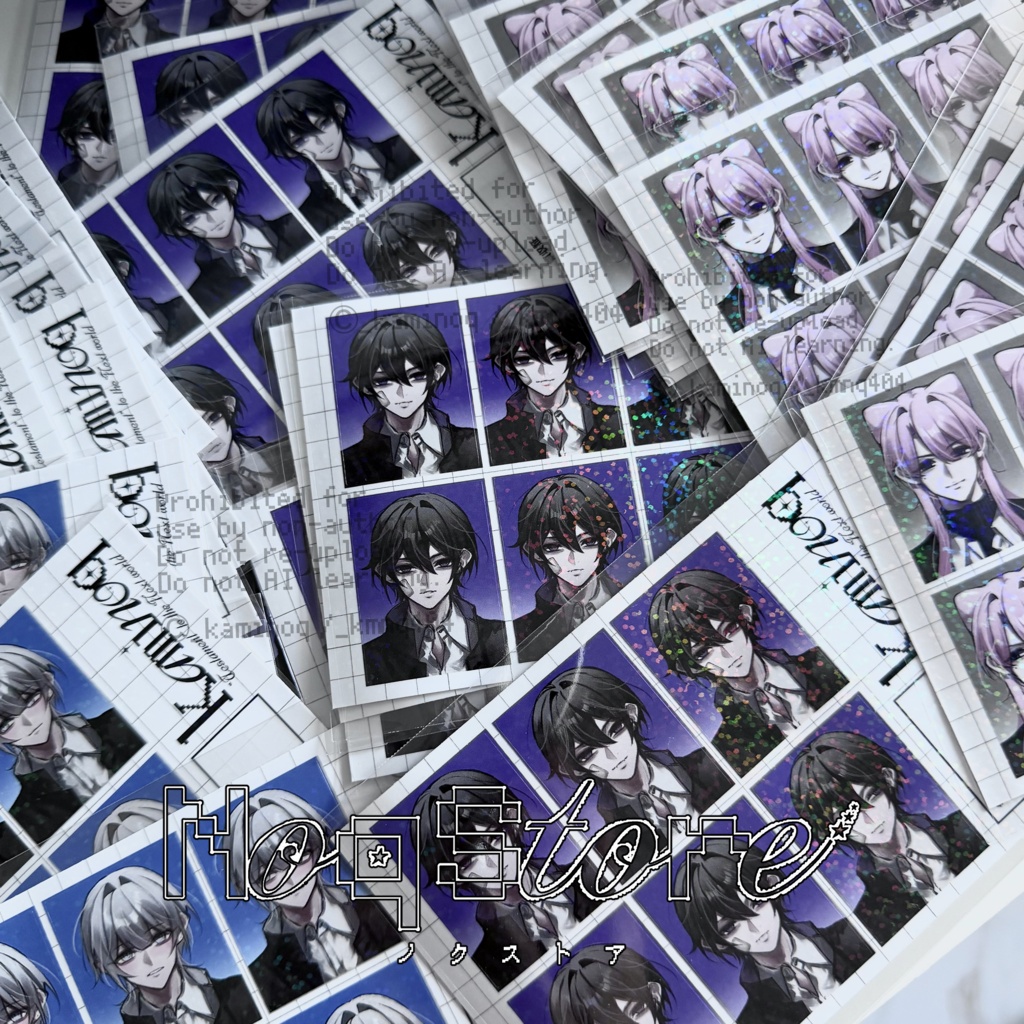 【C156】証明写真風グリッターステッカー
