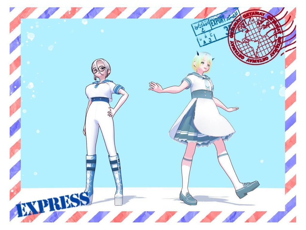 セーラー衣装（ズボンver. ワンピースver.　各セット）