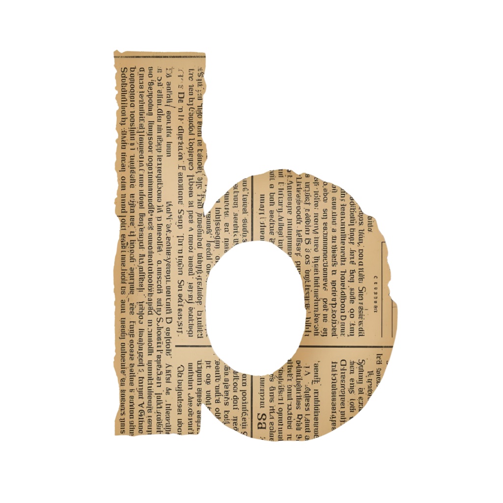 【商用利用OK】ヴィンテージ新聞風コラージュ小文字英字素材(a〜z)【背景透過PNG】