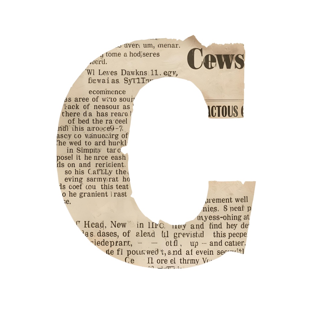 【商用利用OK】ヴィンテージ新聞風コラージュ小文字英字素材(a〜z)【背景透過PNG】