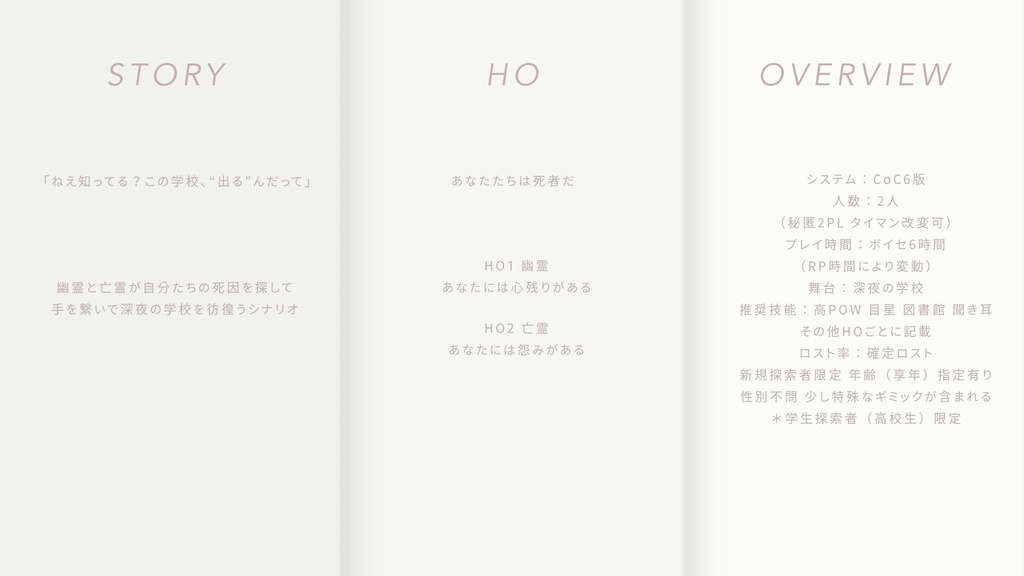 【CoCシナリオ】「敢え無し」