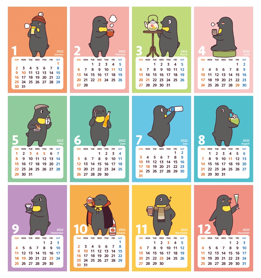 ベンジャミン 2022年卓上リングカレンダー