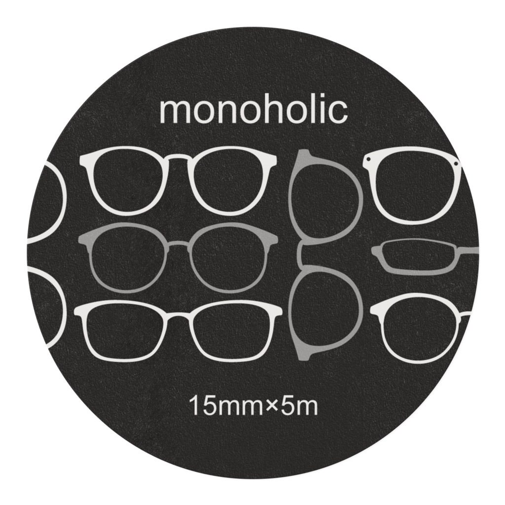 マスキングテープ 眼鏡柄black