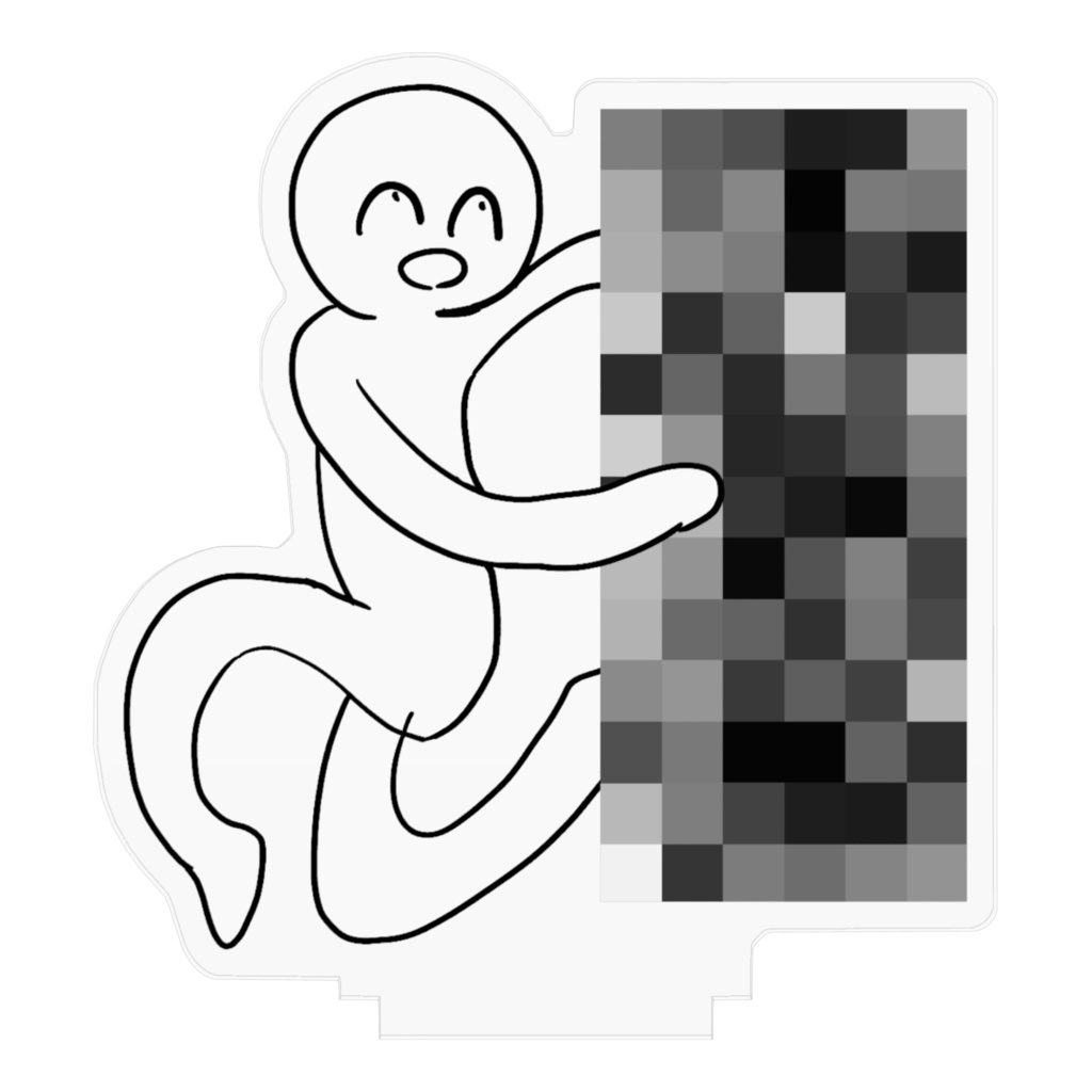 何かを隠すハゲ(縦長/正方形モザイク)7cm