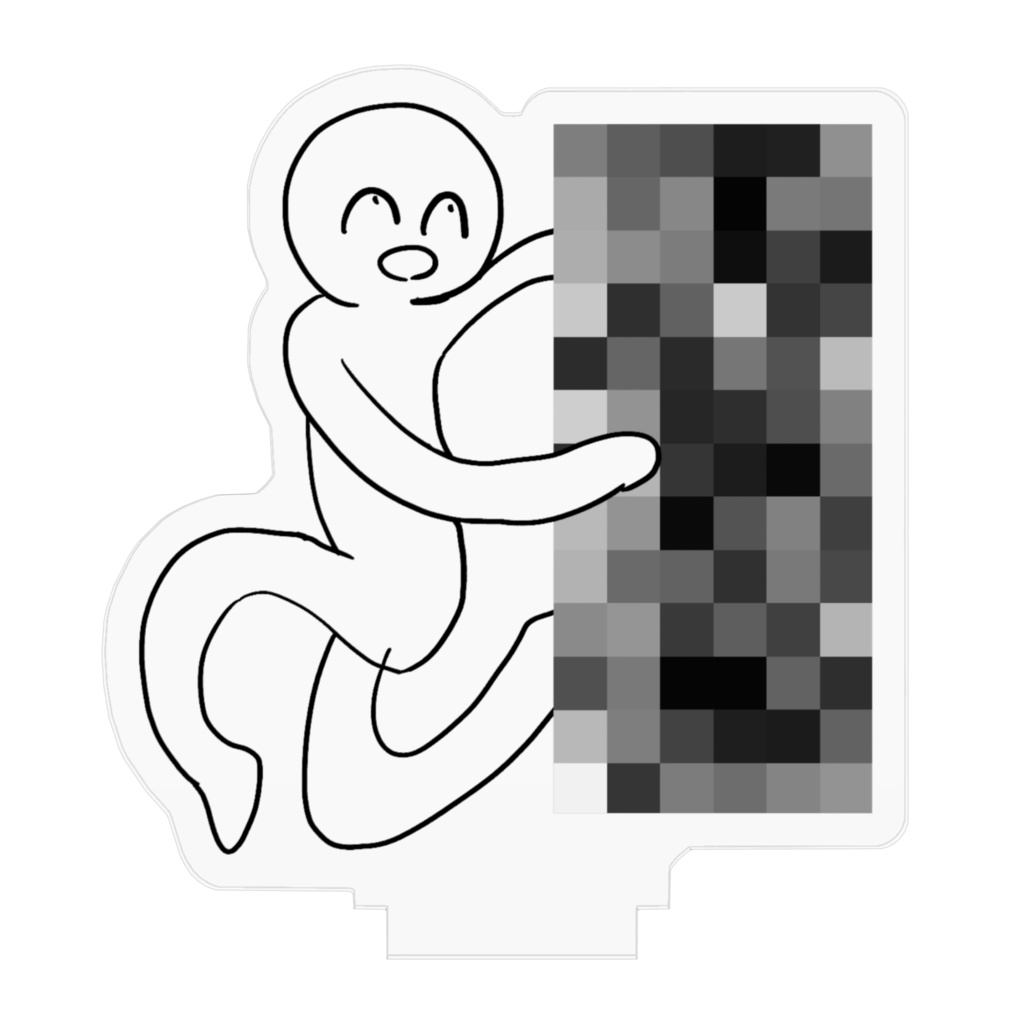 何かを隠すハゲ(縦長/正方形モザイク)ミニ 5cm