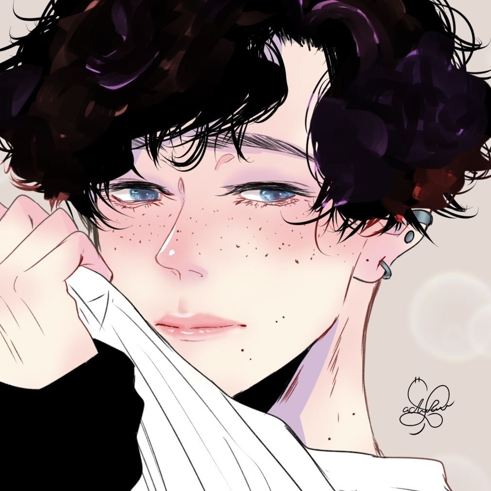 そばかす黒髪男子