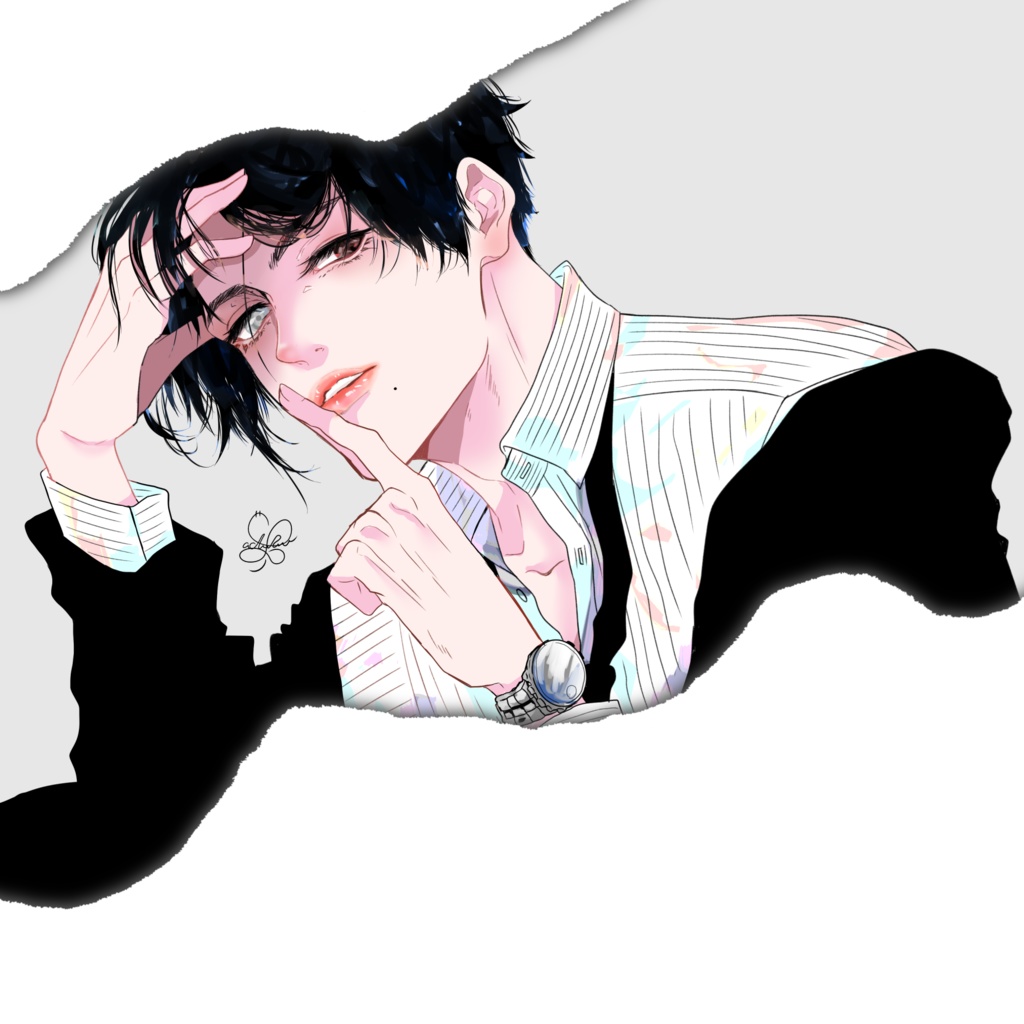 オッドアイ黒髪男子