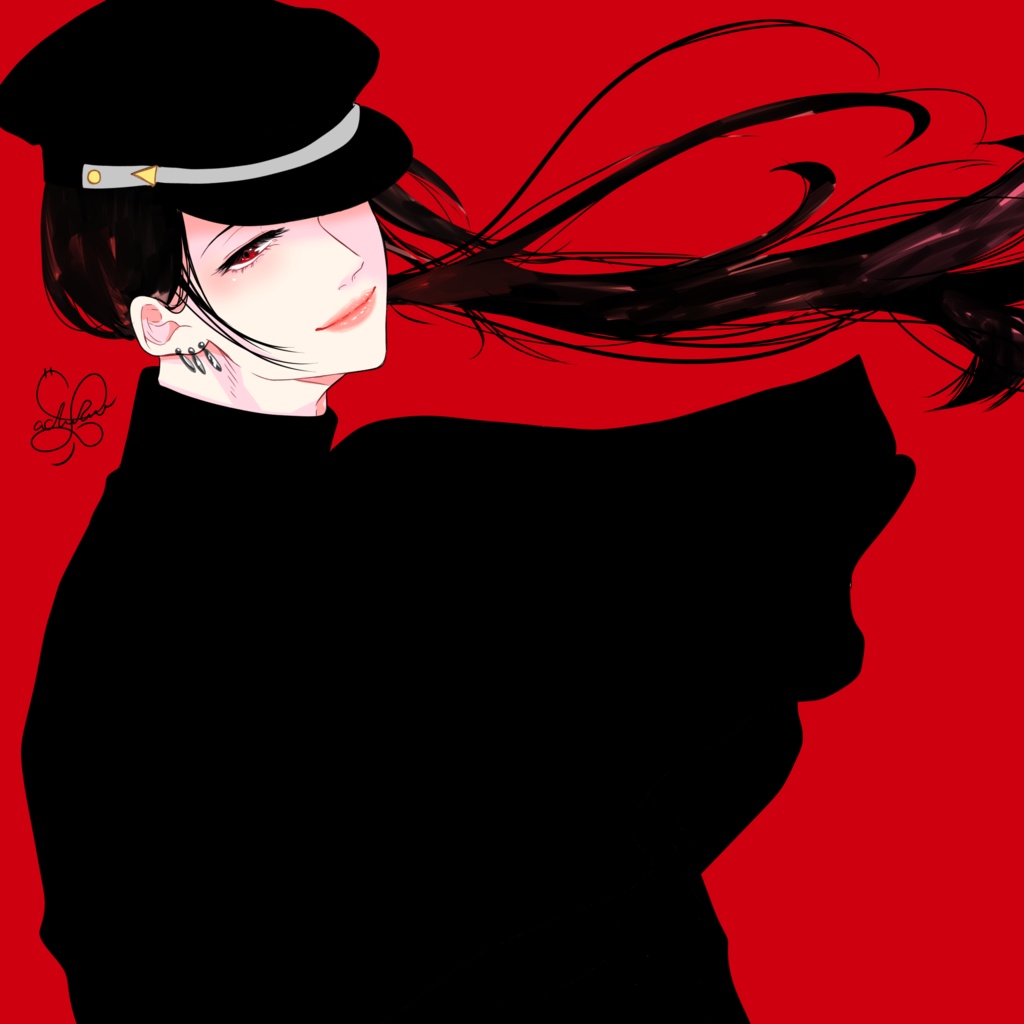 学帽と黒髪男子