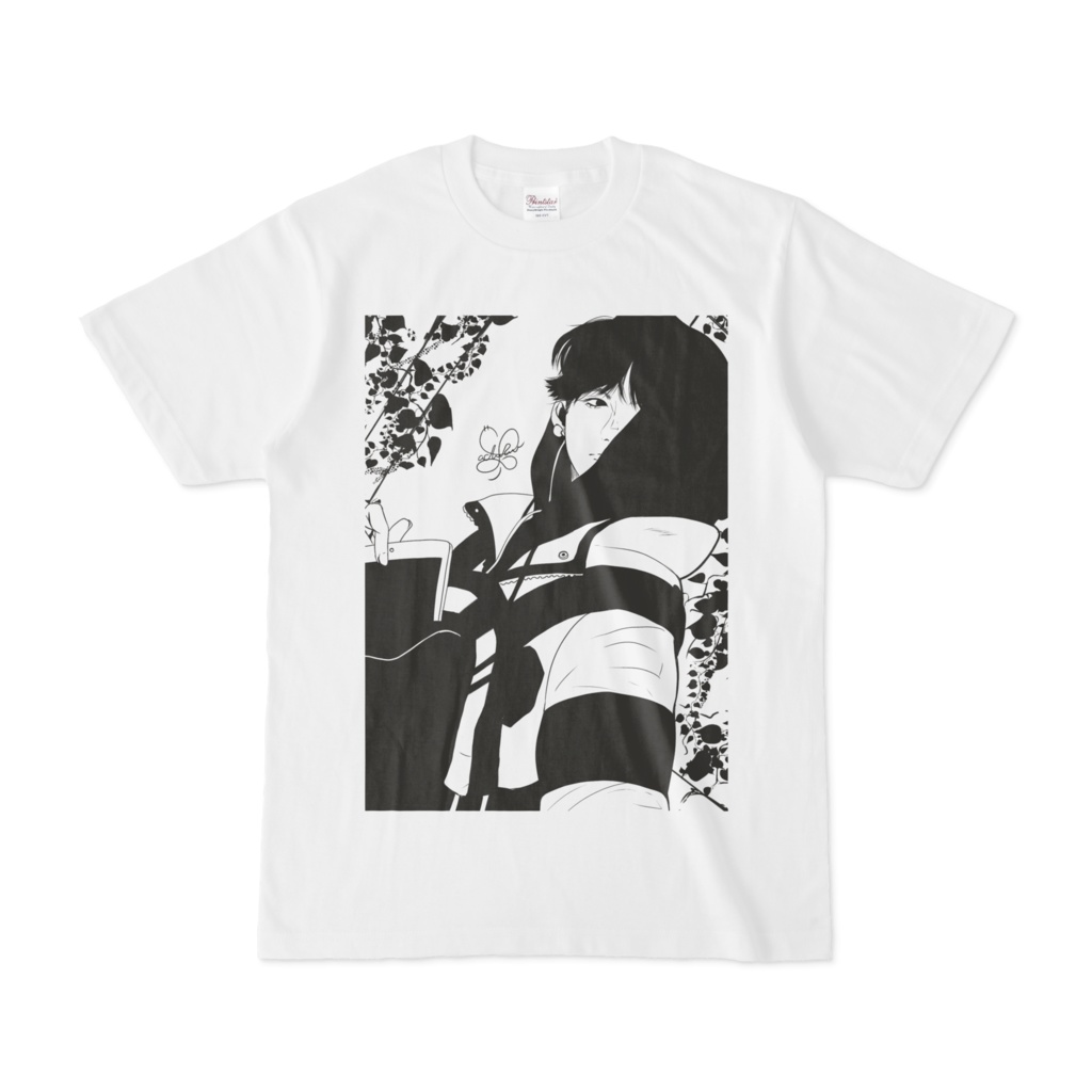 フードと黒髪男子Tシャツ