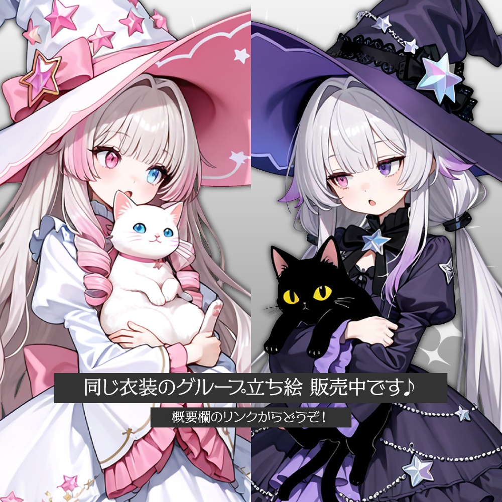 立ち絵素材967 黒猫と魔法使い