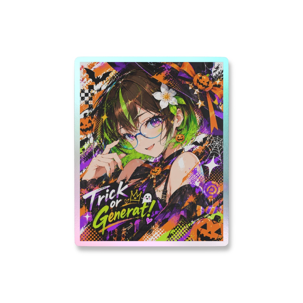 AIみちくさハロウィン2026_オーロラスマホステッカー(ざすこ)