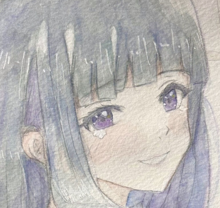 水彩 オリジナル 「やっとわたせた...」A5