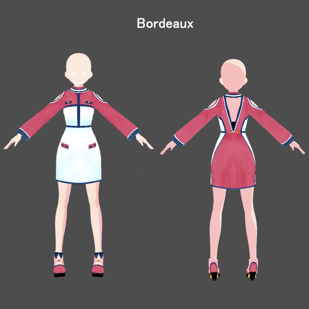 【VRoid専用】編み込み大人ワンピース