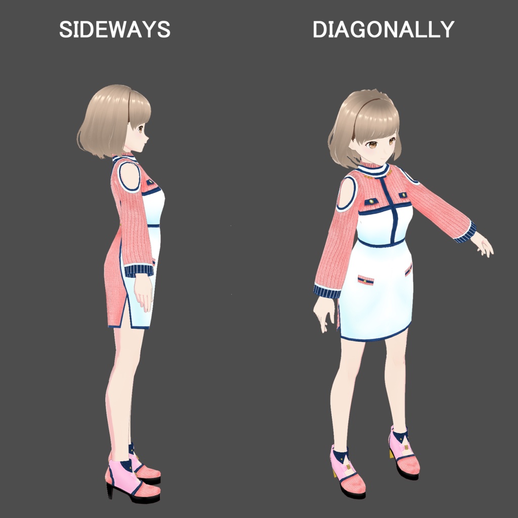 【VRoid専用】編み込み大人ワンピース