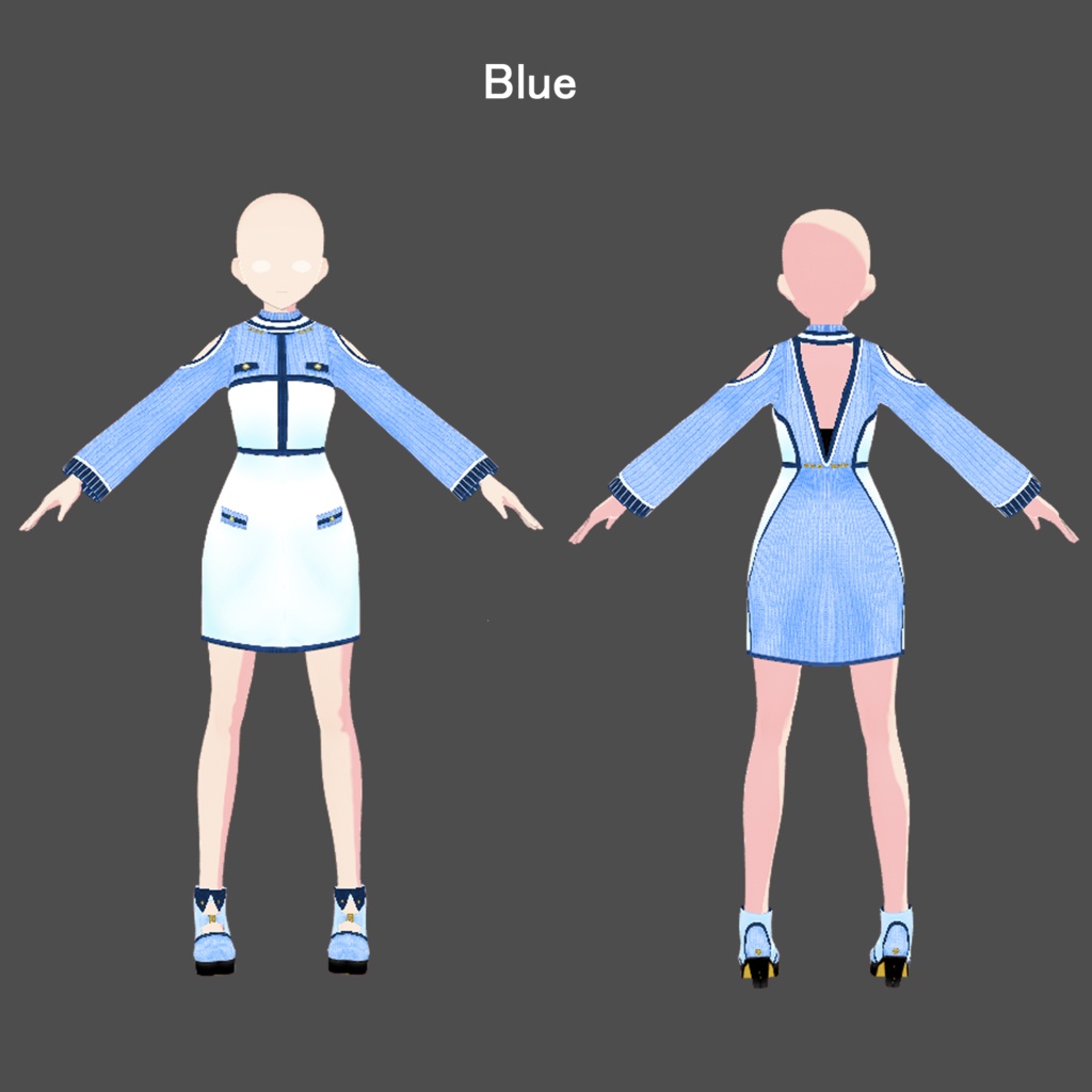 【VRoid専用】編み込み大人ワンピース