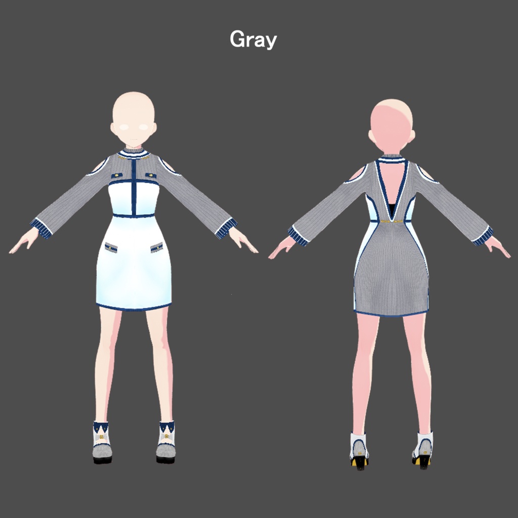【VRoid専用】編み込み大人ワンピース