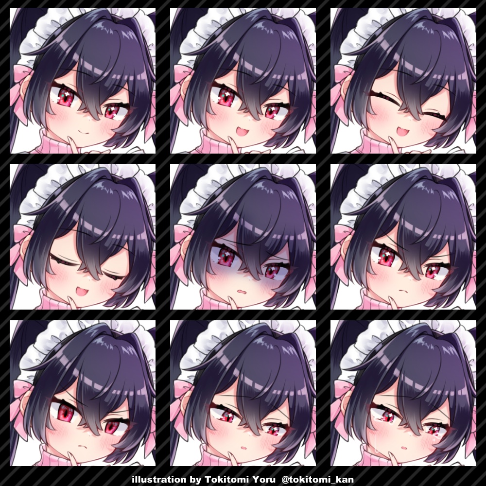 【全身立ち絵素材セット】ハンマーメイドさん【黒髪ツインテ/武器差分/ジャージメイド】