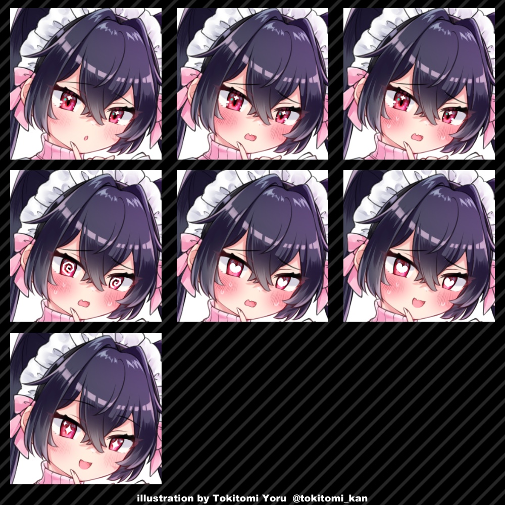 【全身立ち絵素材セット】ハンマーメイドさん【黒髪ツインテ/武器差分/ジャージメイド】