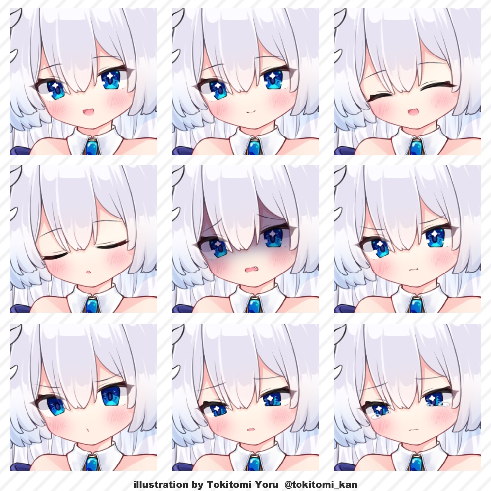 【全身立ち絵素材セット】星の魔術師さん【銀髪ハーフアップ/杖/魔法使い】