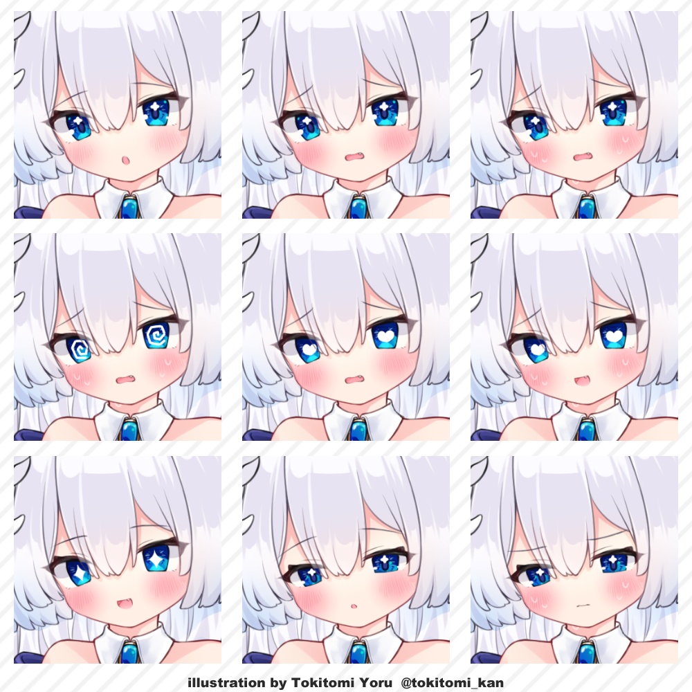 【全身立ち絵素材セット】星の魔術師さん【銀髪ハーフアップ/杖/魔法使い】