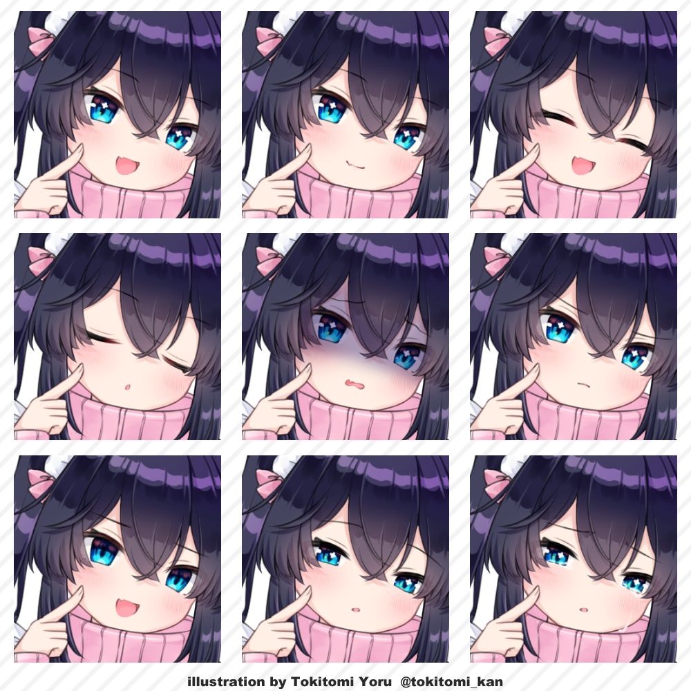 ジャージメイド剣士【黒髪ツインテ/戦闘/ミニキャラ】