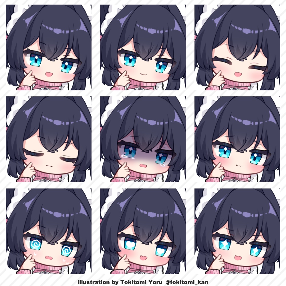 ジャージメイド剣士【黒髪ツインテ/戦闘/ミニキャラ】