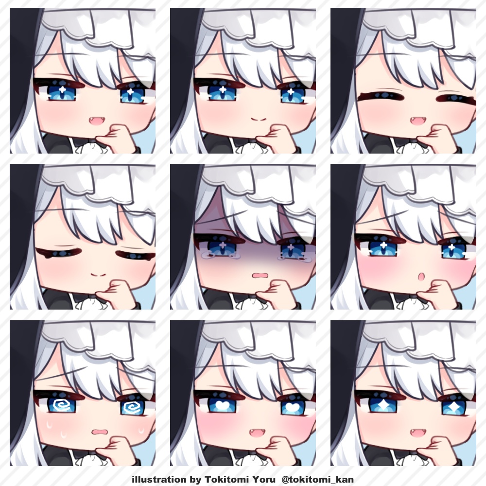 鍵杖のシスター【オンオフパーツ/銀髪白髪ロング/ミニキャラ】