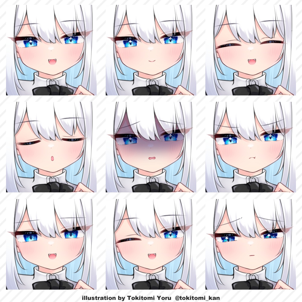 鍵杖のシスター【オンオフパーツ/銀髪白髪ロング/ミニキャラ】