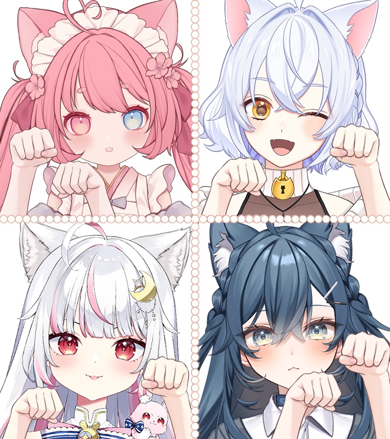 【フリー素材あり】猫耳と猫ポーズ腕素材【PNG/PSD】