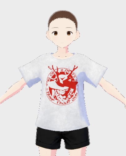 【Vroid用衣装テクスチャ】タイガージムTシャツ