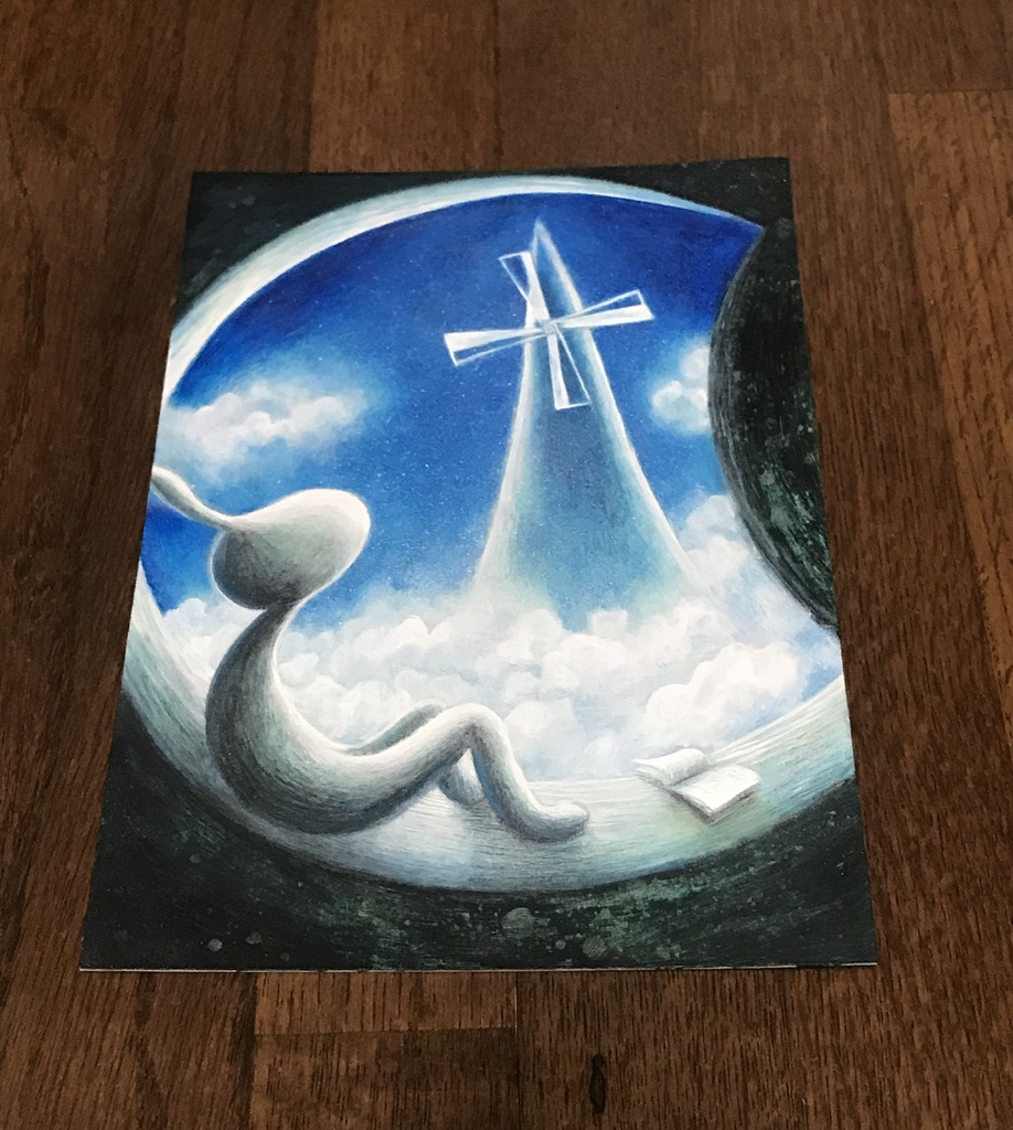 絵「ぼくの風車塔」原画