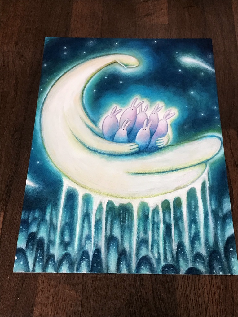 絵「うさぎさらい」原画