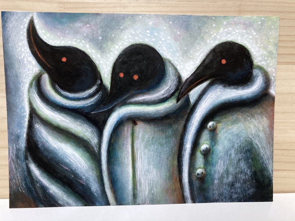 絵「厚着のペンギン」原画