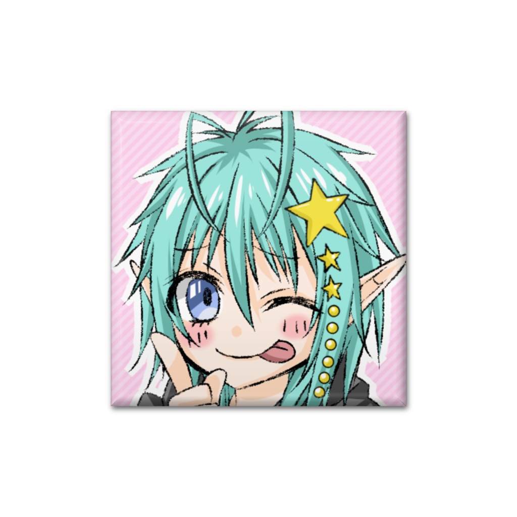 【収益化記念】スクエア缶バッジ　PON