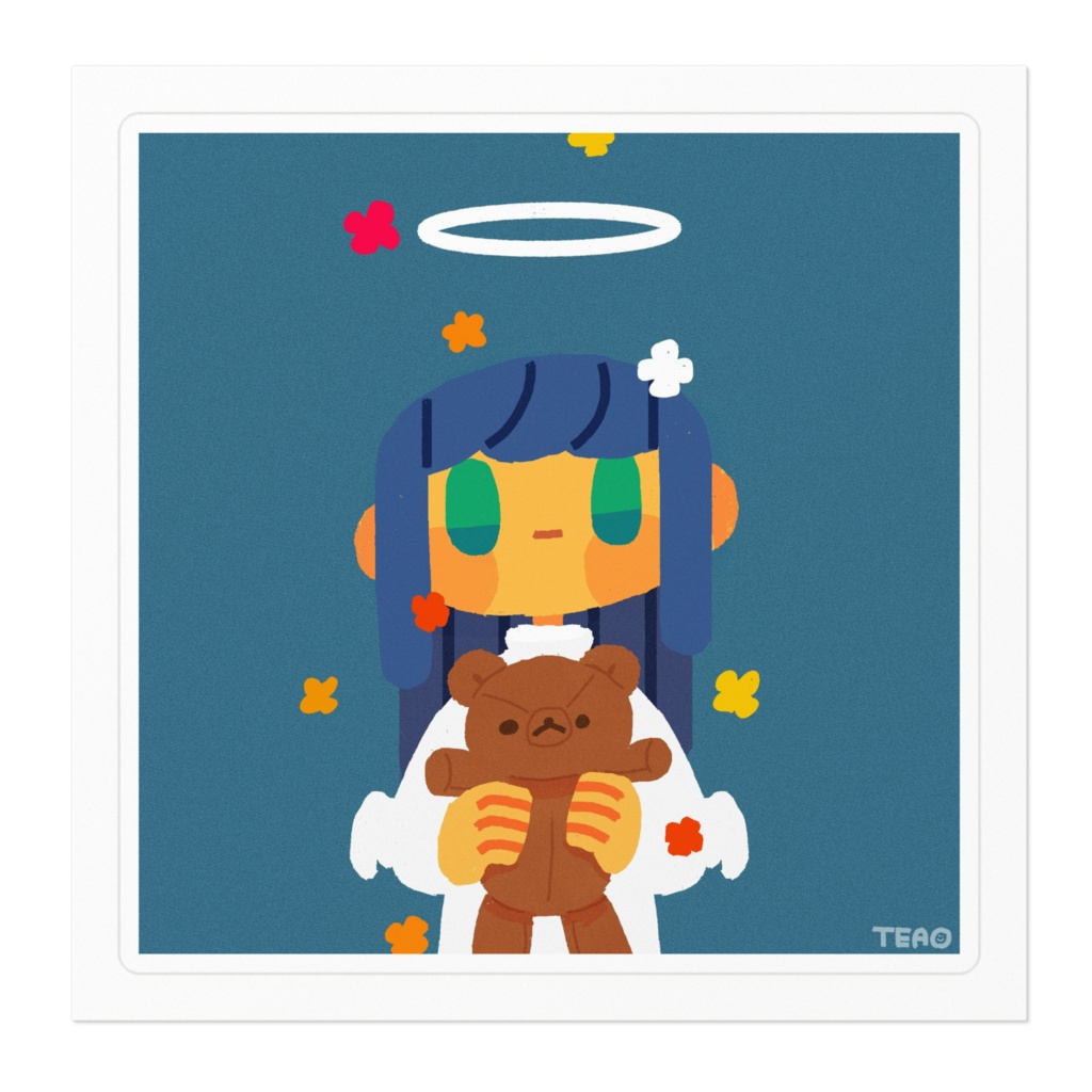 おはな ステッカー 白