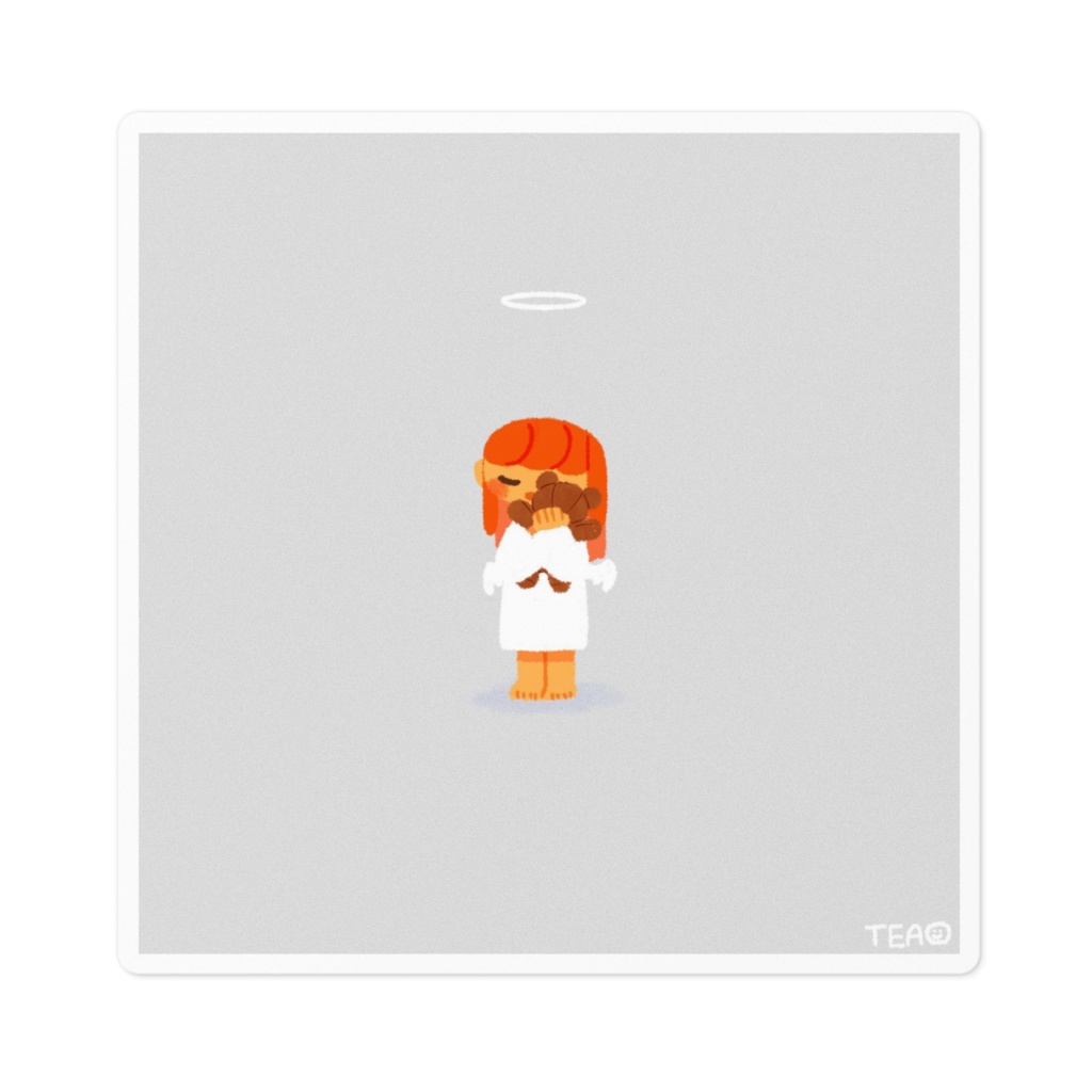 ぎゅっ　ステッカー　白