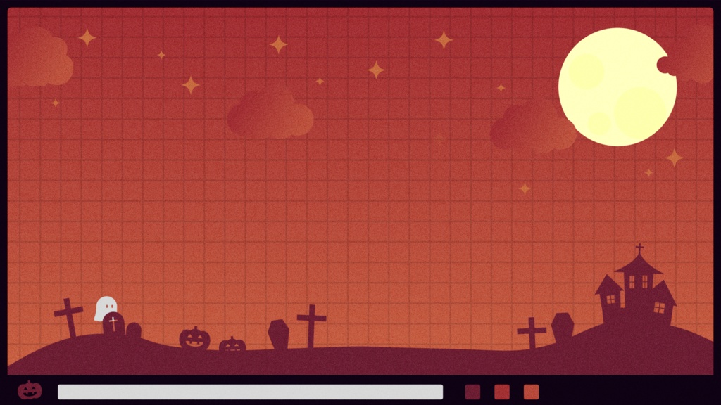 【Halloween】PCデスクトップ風Halloweenなオーバーレイ素材【Vtuber素材】