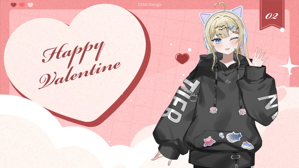 【動く配信画面】ハート×バレンタイン な背景素材&トランジションセット【トランジション】