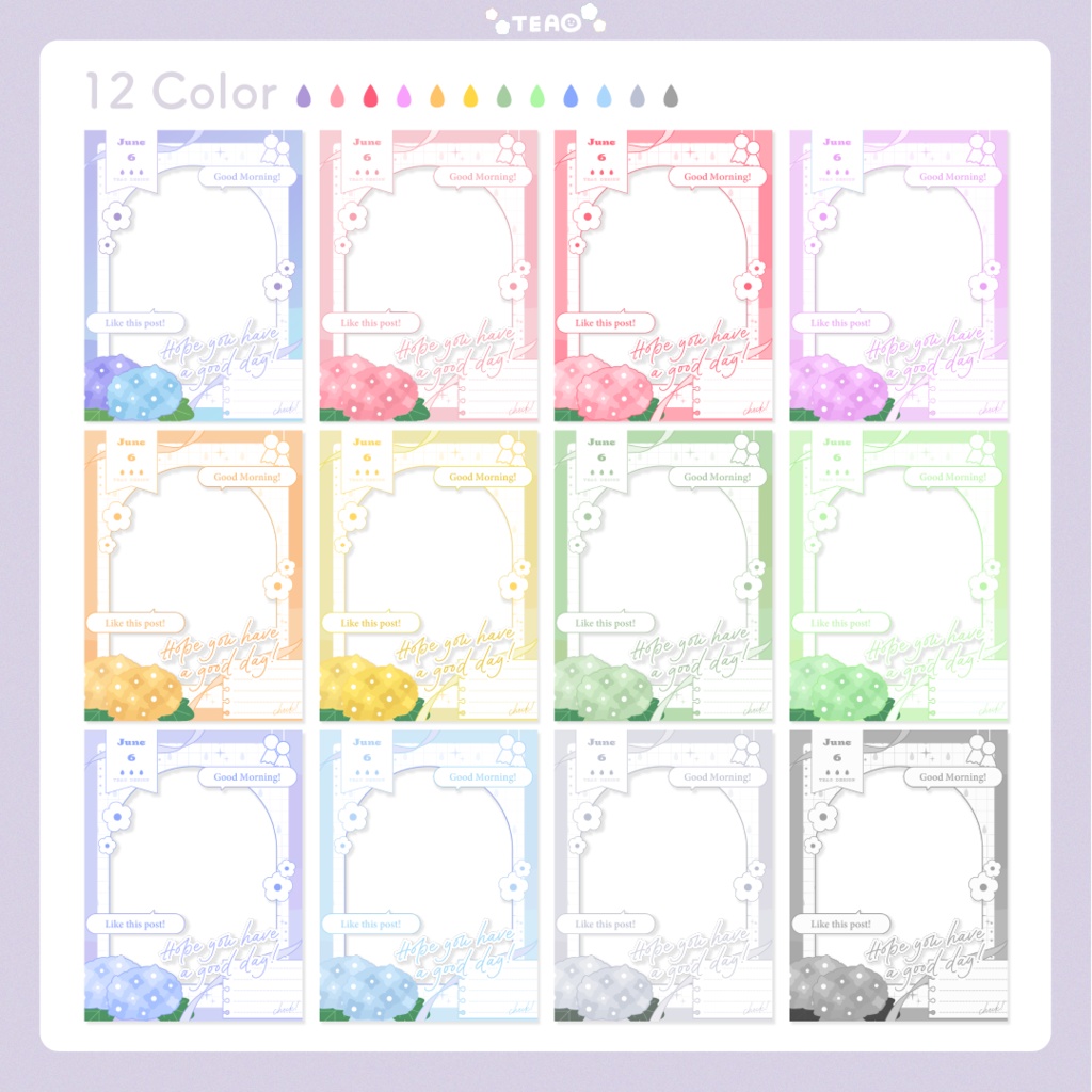 【おはよう素材】重ねるだけ!SNS向けおはよう素材!【6月版】