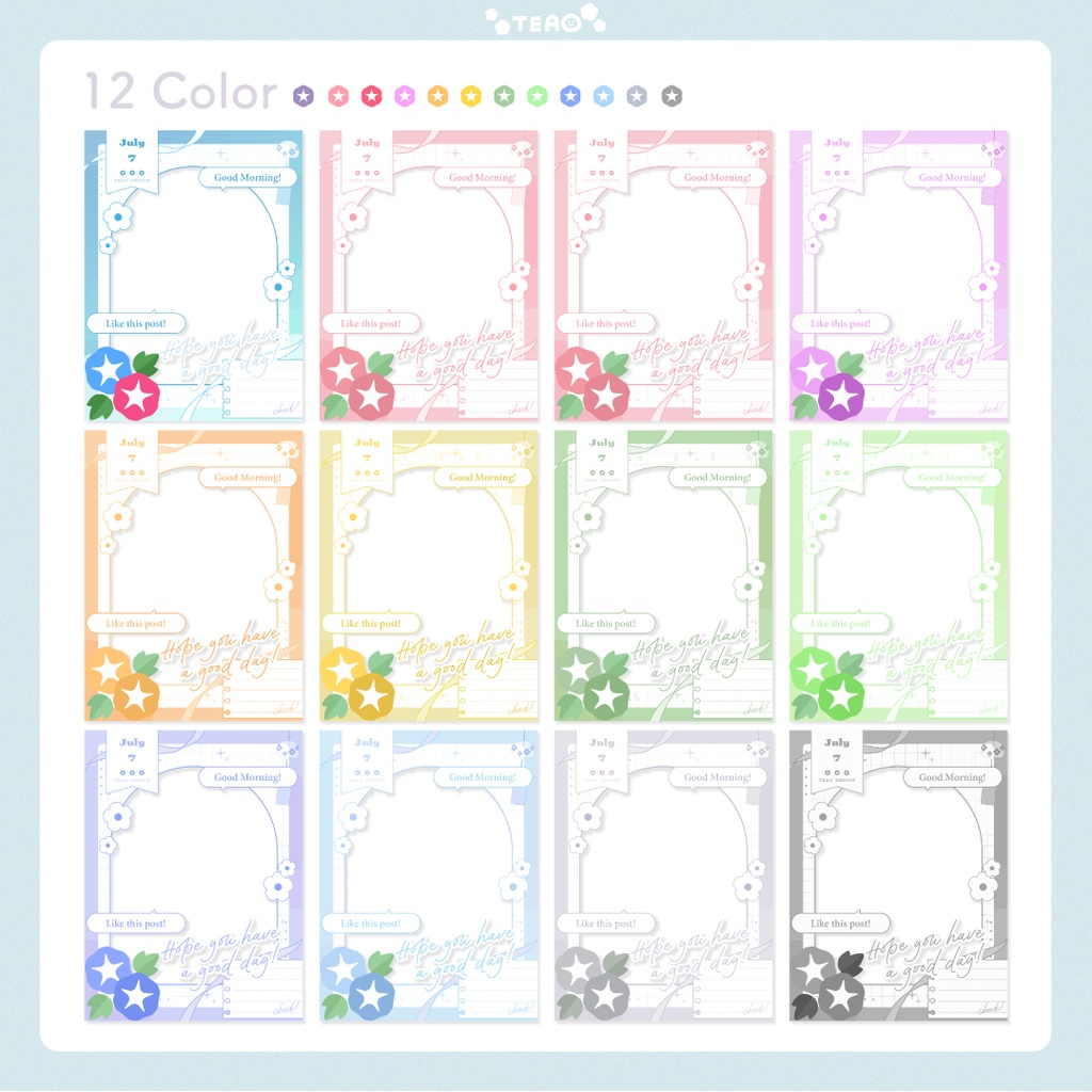 【おはよう素材】重ねるだけ!SNS向けおはよう素材!【7月版】