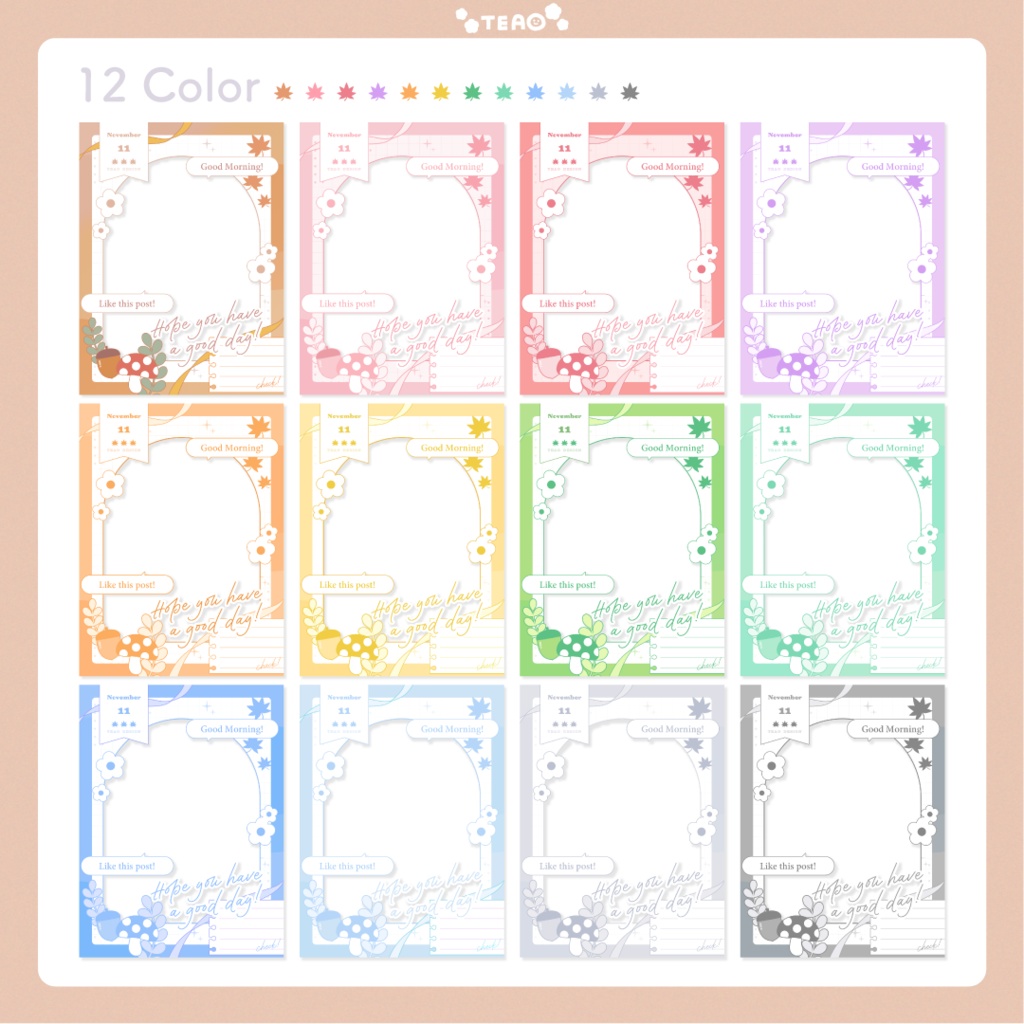 【おはよう素材】重ねるだけ!SNS向けおはよう素材!【11月版】